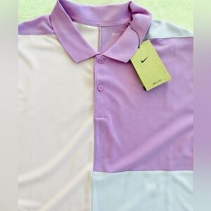 NWT Men’s Nike Dri-Fit Color Block Polo in Lavendar/Pink blend LARGE